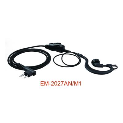 EM-2027AN 1-Draht-Ohrbügel-Ohrhörer mit geflochtenem Fasertuch-Inline-PTT/Mikrofon