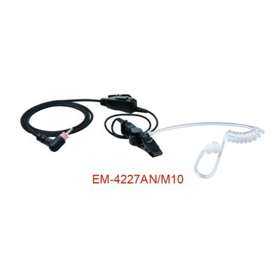 EM-4342VN Geflochtener 1-adriger Akustikschlauch-Ohrhörer aus Fasergewebe mit Inline-PTT/VOX und Mikrofon