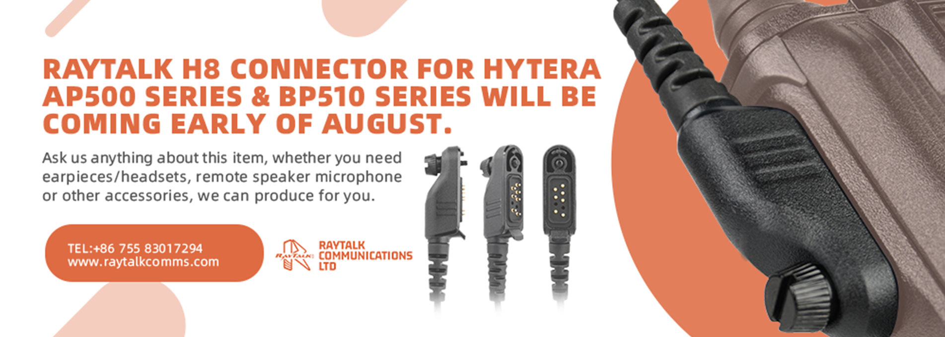 Neuer Anschluss für das Hytera-Funkzubehör von Walkieconnect – H8